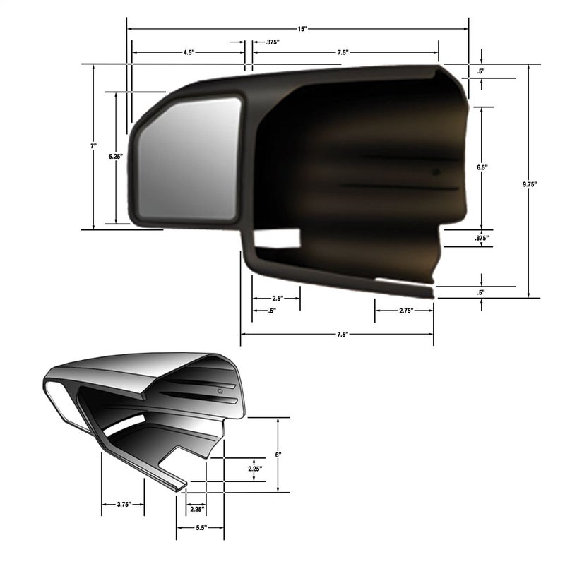 CIPA 11551 Towing Mirror for Ford F-150 15-Current, LH, black - Image 2